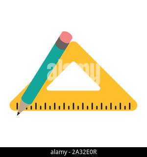 squad ruler and pencil Stock Vector