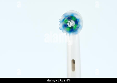 Colorful brush hair spinning isolated on white studio background Stock Photo