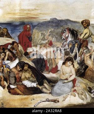 Eugène Delacroix - The Massacre of Chios - Stock Photo