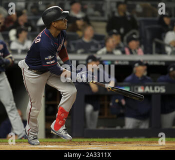 Minnesota Twins' Jorge Polanco watches his solo home run off New York ...