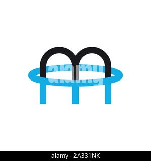 Black and blue letter m logo, icon-vector - Vector Stock Vector