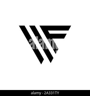 Black Letter F Line Style Logo Template. - Vector. Stock Vector