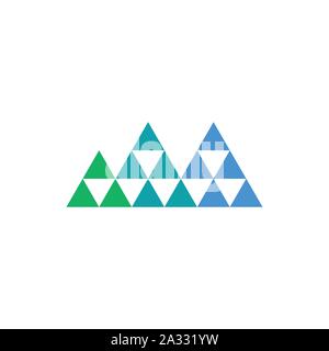 Business Icon - Vector logo design template. Abstract emblem for mountaineering, mountain exploration. Triangle mountain - Vector. Stock Vector