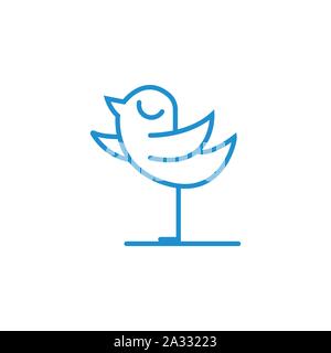 bird logo design template, line art, simple logo. Stock Vector