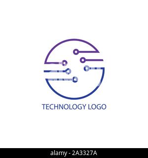 Circle technology logo design- vector. Stock Vector