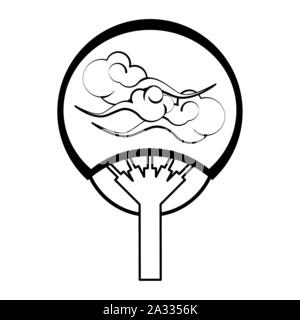 Japanese Uchiwa Fan design Stock Vector