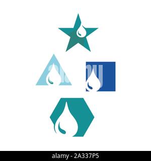 oil water droplet logo design vector icon the symbol of a liquid drop symbol illustration Stock Vector