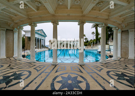 California, USA, 09 Jun 2013: Grand, luxurious swimming pool in Hearst Castle. Stock Photo