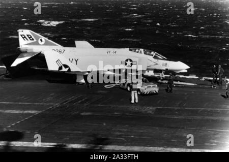 F-4B of VF-14 on USS John F. Kennedy (CVA-67) c1971. Stock Photo