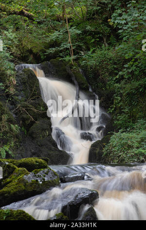 Waterfalls at Kirkconnel Linn, near Ringford, Dumfries & Galloway, Scotland Stock Photo