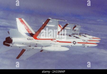 F-18Bs Naval Test Pilot School 1999. Stock Photo