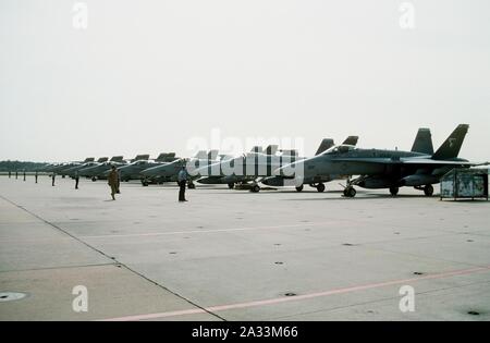 F-18Cs VFA-83 at NAS Cecil Field 1991. Stock Photo