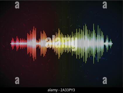 Shiny waveform on a grungy surface Stock Vector