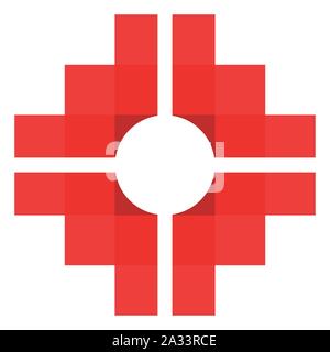 Chakana, Andean square cross, the most important symbol of Andean culture on white background. Vector image Stock Vector