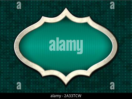 Modern steel label on a dotted surface Stock Vector