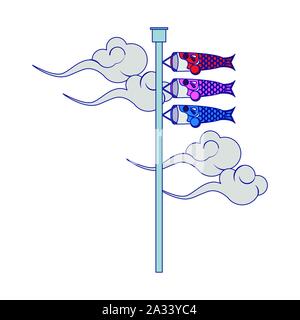 Japanese Koinobori fish design Stock Vector