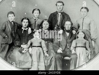 Familie Lötscher um 1870. Stock Photo