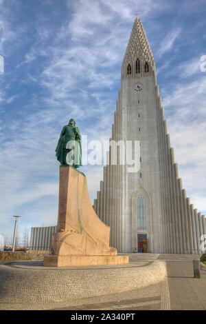 Hallgrimskirkja church in Reykjavik, Iceland Stock Photo