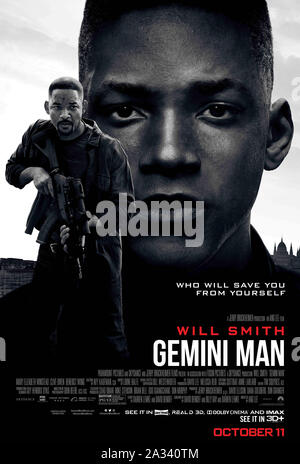 RELEASE DATE: October 11, 2019 TITLE: Gemini Man STUDIO: Paramount Pictures DIRECTOR: Ang Lee PLOT: An over-the-hill hitman faces off against a younger clone of himself. STARRING: WILL SMITH as Henry Brogan / Junior. (Credit Image: © Paramount Pictures/Entertainment Pictures) Stock Photo
