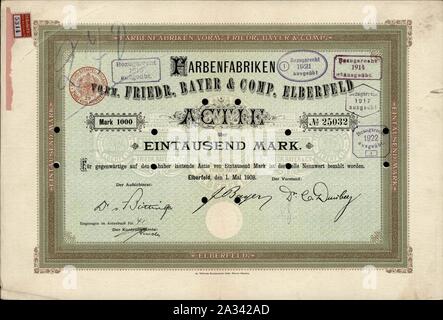 Farbenfabrik vorm. Friedr. Bayer & Comp 1919 Stock Photo - Alamy