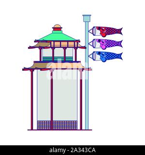 Japanese koinobori flag design Stock Vector