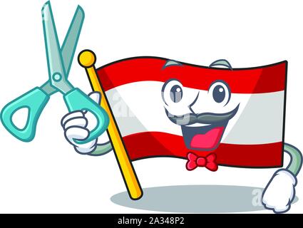 Barber flag austria isolated with the mascot Stock Vector