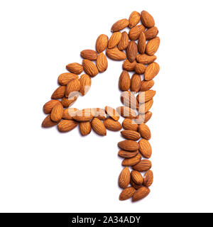 4, four, numeral from glass with an abstract pattern of a flaming fire,  isolated on white background Stock Photo - Alamy