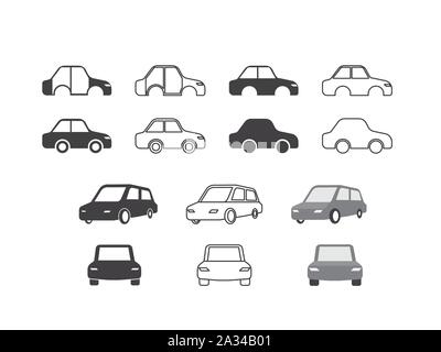 Set of car frames or chassis vector illustration Stock Vector