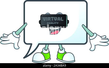 Virtual reality shape rectangle bubble on white background. Stock Vector