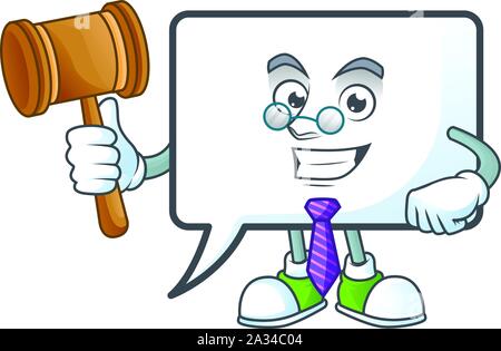 Judge shape rectangle bubble cartoon character style. Stock Vector