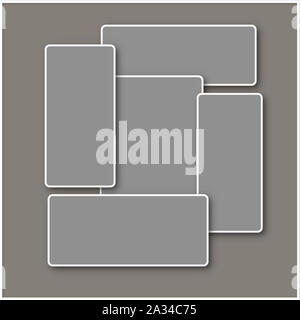 Collage photo frame template for images montage Stock Photo