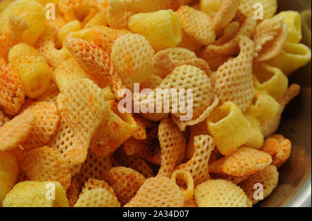 Crispy Masala Fryums Snack deep fried in oil Stock Photo