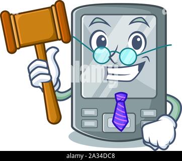 Judge personal digital toy assistant character shape Stock Vector