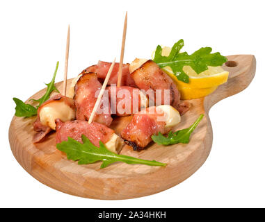 Appetizers-Bacon Wrapped Cheese Stock Photo