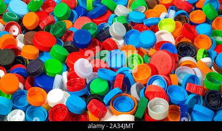 Color Plastic Caps Background Stock Photo