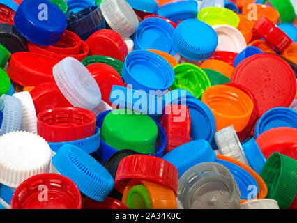 Colorful Plastic Bottle Caps Stock Photo
