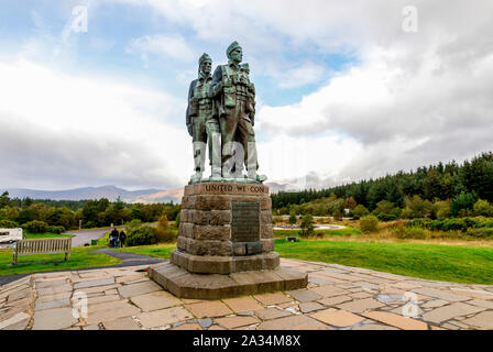 A scenic view of one of the best-known monuments in Scotland, The Commando Memorial Stock Photo