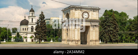 The Triumphal Arch in Chisinau, Moldova Stock Photo