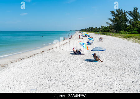 Naples Beach areas in Naples Florida near Marco Island and Fort  Myers Bonita Springs on clear sunny day Stock Photo