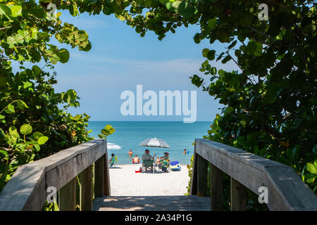 Naples Beach areas in Naples Florida near Marco Island and Fort  Myers Bonita Springs on clear sunny day Stock Photo