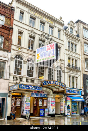 Entrance to Vaudeville Theatre on the Strand in West End district, London, United Kingdom Stock Photo