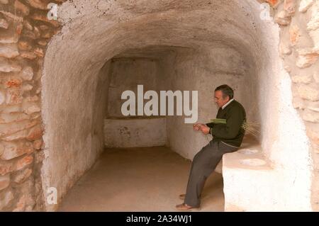 Cave, Hiding place of the bandit 'El Tempranillo', Corcoya, Seville-province, Region of Andalusia, Spain, Europe. Stock Photo