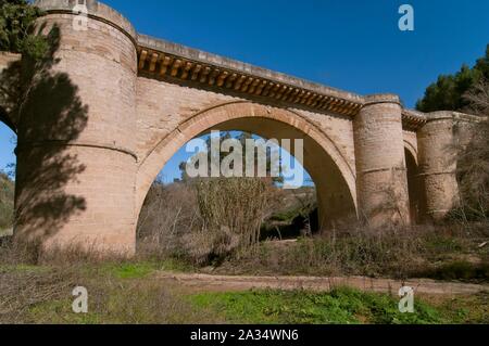 Renaissance bridge and river Genil, 16th century, Benameji, Cordoba-province, Region of Andalusia, Spain, Europe. Stock Photo