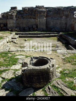 Syria. Ancient Near East. Phoenicians. Ugarit (Ras Shamra). Ancient city, founded in 6000BC and abandoned in 1190 BC. Ruins. View of a well. (Photo taken before the Syrian Civil War). Stock Photo