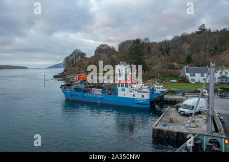 Jura ferry, Port Askaig, Isle of Islay, Inner Hebrides, Argyll, Scotland Stock Photo