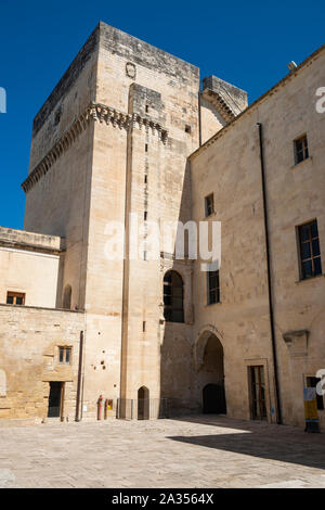 Courtyard of Castello Carlo V (Lecce Castle) in Lecce, Apulia (Puglia) in Southern Italy Stock Photo