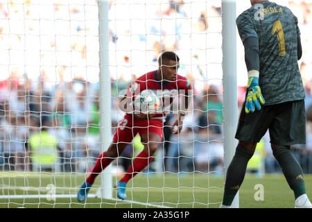 Madrid, Spain. 05th Oct, 2019. Madrid, Spain; 05/10/2019.Soccer of La Liga spanish match 09, Real Madrid vs Granada held at the Santiago Bernabeu in Madrid. Goal Granada Photo: Juan Carlos Rojas/Cordon Press Credit: CORDON PRESS/Alamy Live News Stock Photo