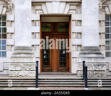 Entrance door to the High Court in Belfast , Northern Ireland Stock Photo