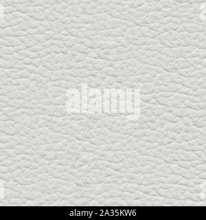 Beautiful white leather background. Seamless square texture. Stock Photo