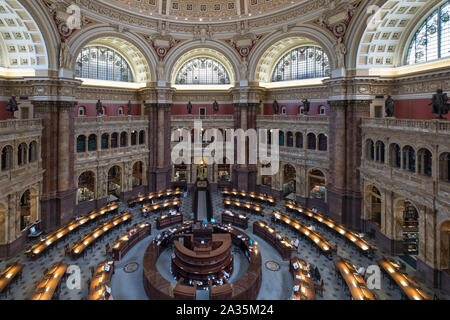 The Main Reading Room, Library of Congress, Capitol Hill, Washington DC, USA Stock Photo